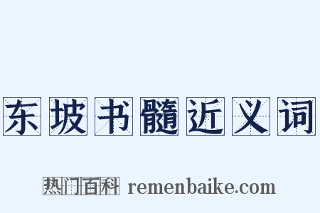 东坡书髓近义词是什么意思的图片